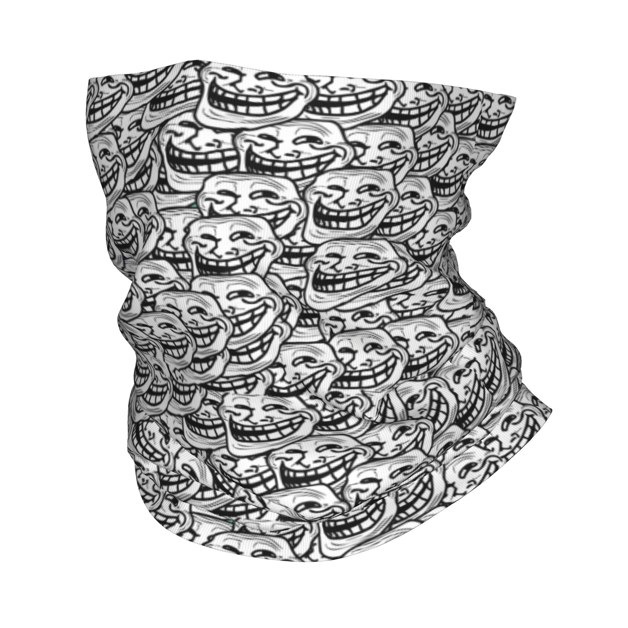 Engraçado anime troll rosto qu - Neck Gaiter Face Cover avaliação e preço
