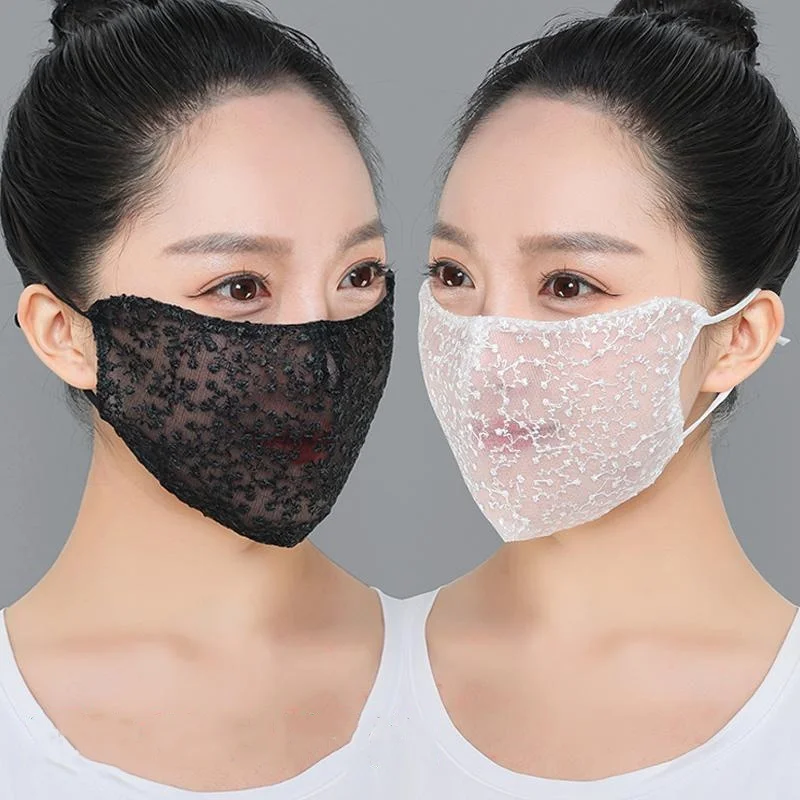 Máscara facial de renda preta  - Cloth Face Mask Washable avaliação e preço